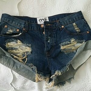 ONE TEASPOON BANDIT Sz. 27 Denim Shorts!